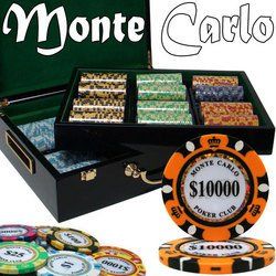Custom - 500 Ct Monte Carlo Chip Set Hi Gloss Wooden Case Custom - 500 Ct Monte Carlo Chip Set Hi Gloss Wooden Case